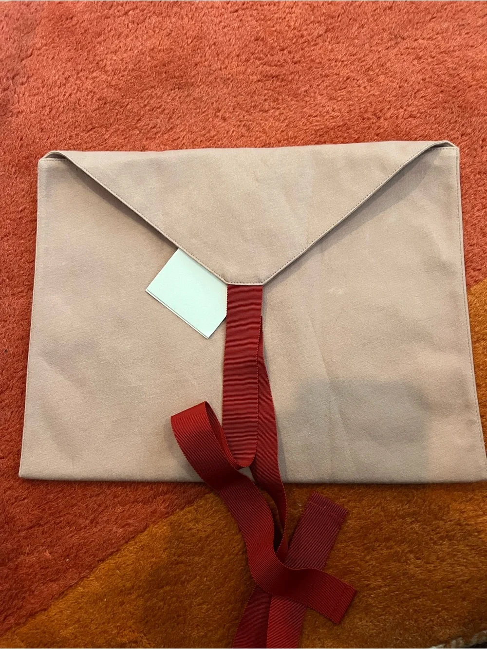 Cuyana Pink Dust Bag with Ribbons